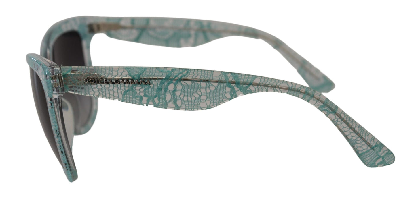 Elegant Blue Lace-Crystal Sunglasses