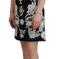 Black Lace Trim Half Sleeves A-line Dress