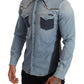 Elegant Blue Denim Slim Fit Shirt