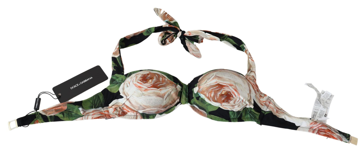 Floral Elegance Elastic Bikini Top