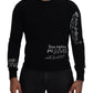 Black Cashmere Crew Neck Pullover Sweater