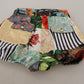 Multicolor Jacquard Patchwork Mini Shorts