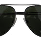 Elegant Metal Grey Green Lens Sunglasses