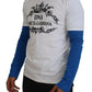 Blue White DNA Crewneck Pullover Sweater