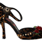 Brown Embellished Leopard Print Heels Shoes