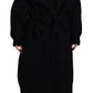 Black Wool Cashmere Knit Cardigan Sweater