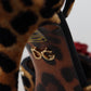Brown Embellished Leopard Print Heels Shoes