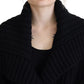 Black Wool Cashmere Knit Cardigan Sweater