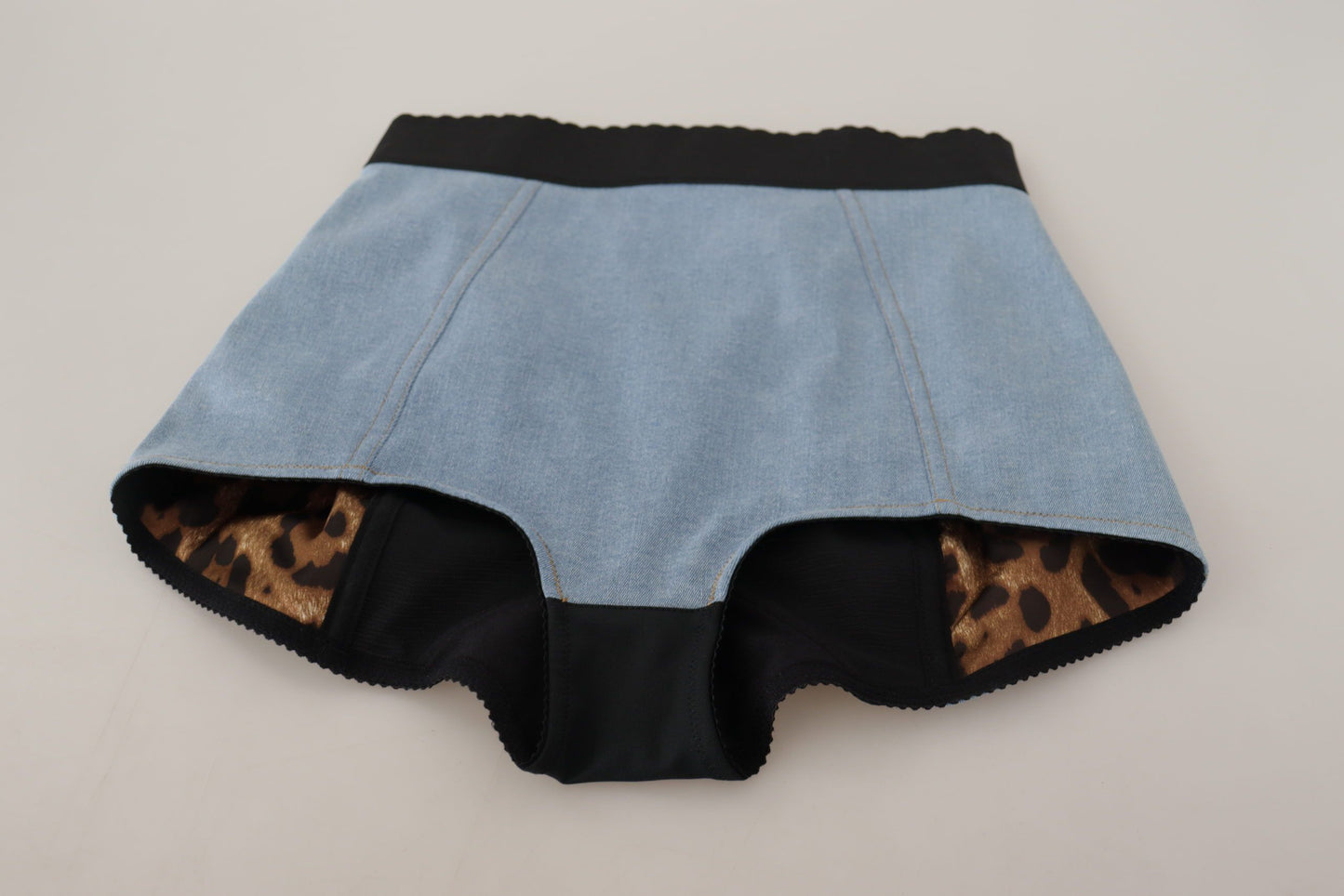 Light Blue High Waist Hot Pants Cotton Shorts