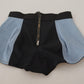 Light Blue High Waist Hot Pants Cotton Shorts