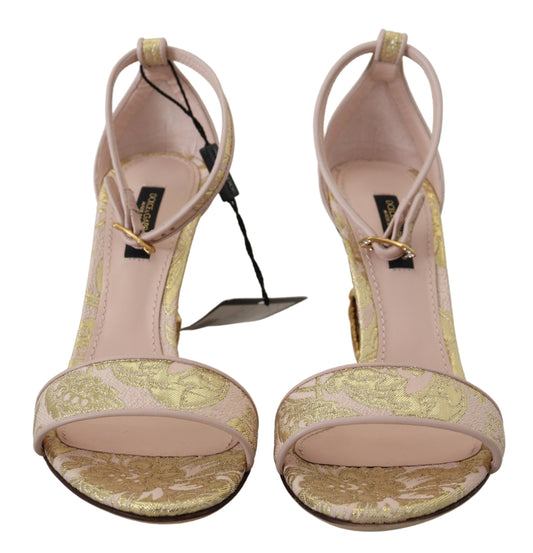 Chic Pink Brocade Keira Sandals