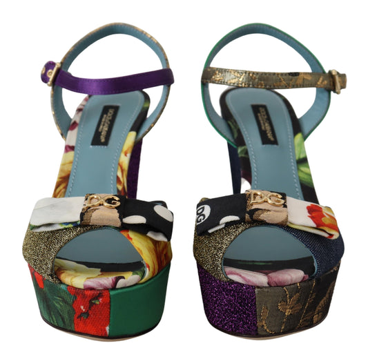 Multicolor Ankle Strap Wedge Sandals