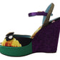 Multicolor Ankle Strap Wedge Sandals