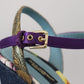 Multicolor Ankle Strap Wedge Sandals
