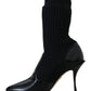 Black Socks Stiletto Heels Booties Shoes