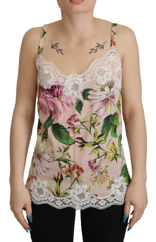 Elegant Silk Blend Lace Trim Camisole