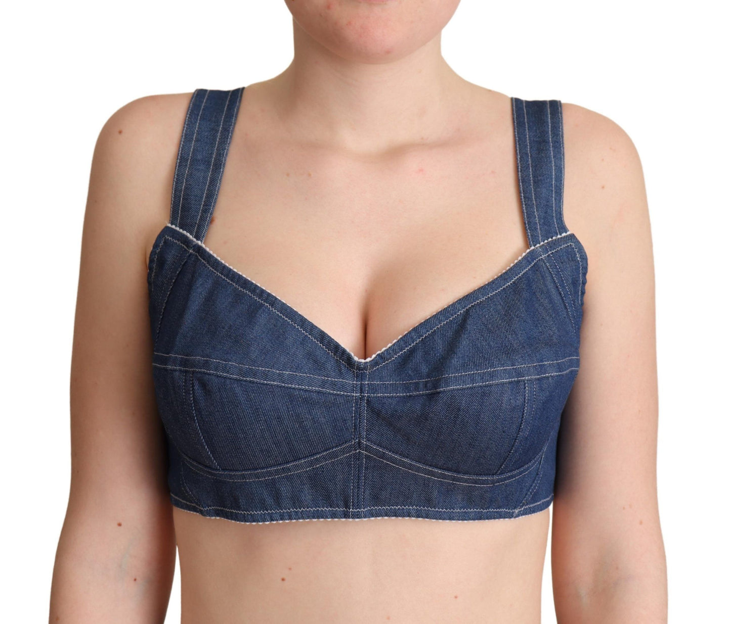 Chic Blue Bustier Crop Top