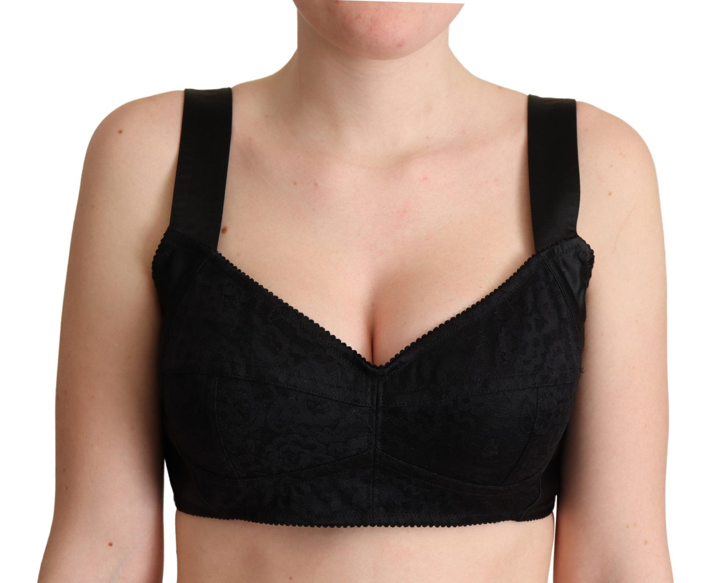 Elegant Black Silk Blend Bustier Crop Top