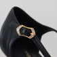 Elegant Gold-Embellished Leather Sandals
