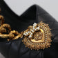 Elegant Gold-Embellished Leather Sandals
