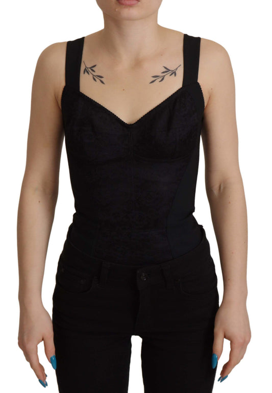 Elegant Black Lace Bodysuit with Zip Closure