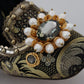 Gold Crystal Square Toe Brocade Pumps Shoes