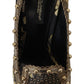 Gold Crystal Square Toe Brocade Pumps Shoes