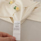 White Silk Knit Rose Button Cardigan Sweater