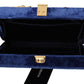 Elegant Sapphire Evening Clutch with Crystal Embellishments