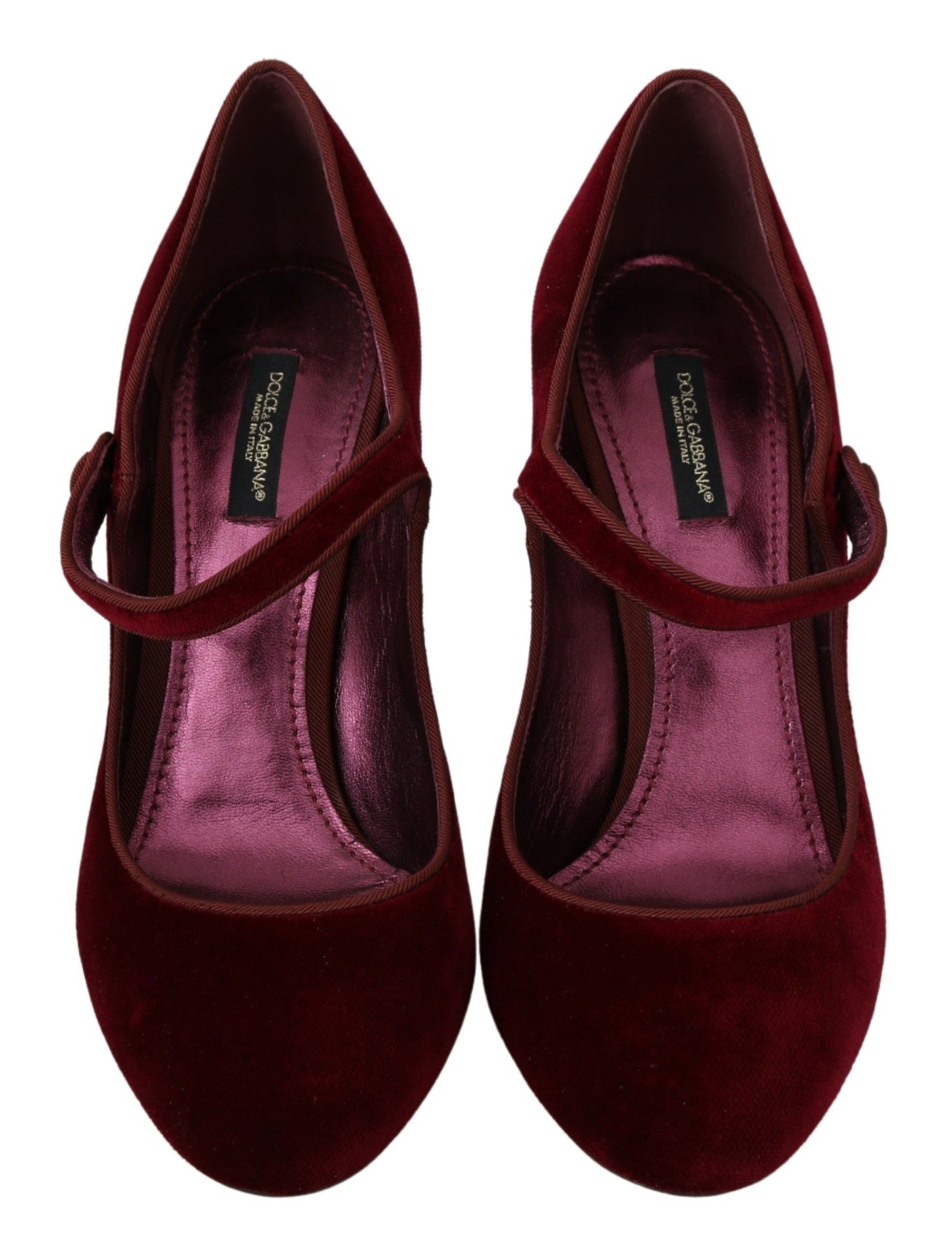 Red Velvet Crystal-Embellished Mary Janes Heels