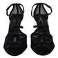 Black Stiletto High Heels Sandals Shoes