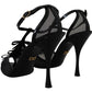 Black Stiletto High Heels Sandals Shoes