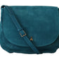 Chic Blue-Green Suede Shoulder Bag