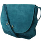Chic Blue-Green Suede Shoulder Bag