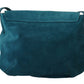 Chic Blue-Green Suede Shoulder Bag