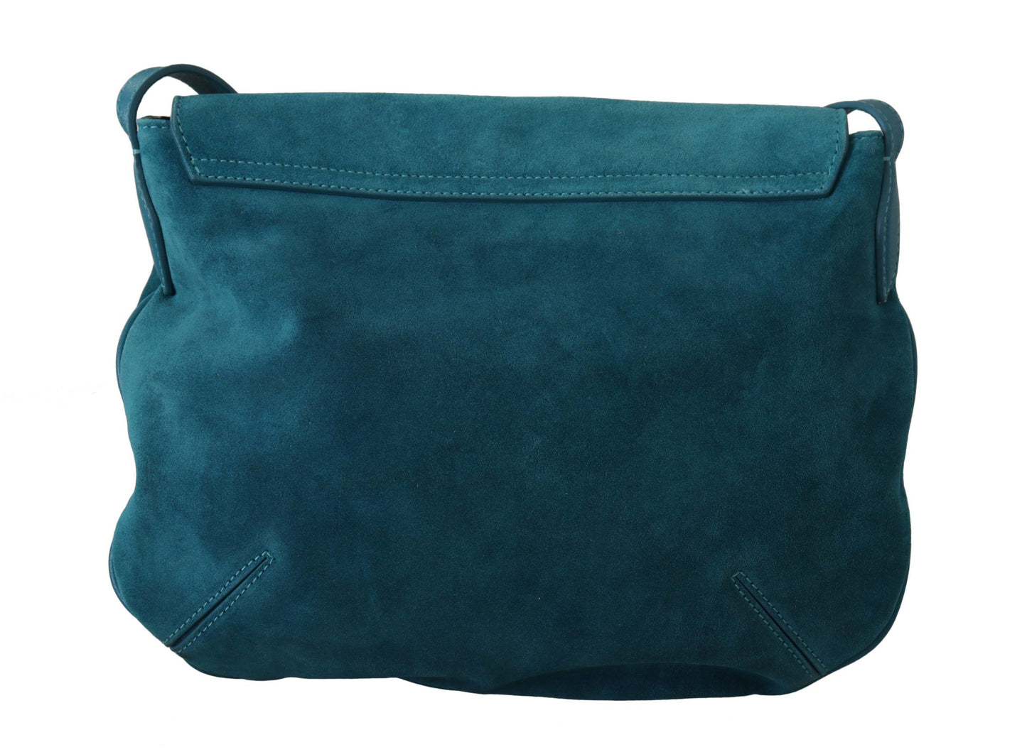 Chic Blue-Green Suede Shoulder Bag