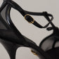 Black Stiletto High Heels Sandals Shoes