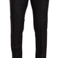 Elegant Black Striped Wool Three-Piece Suit