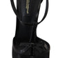 Black Stiletto High Heels Sandals Shoes