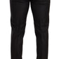 Elegant Black Striped Wool Three-Piece Suit