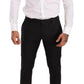 Elegant Black Striped Wool Three-Piece Suit