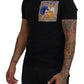 Black Sneak Peek Cotton Crew Neck T-shirt