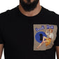 Black Sneak Peek Cotton Crew Neck T-shirt