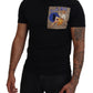 Black Sneak Peek Cotton Crew Neck T-shirt