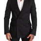 Elegant Black Floral Brocade Suit