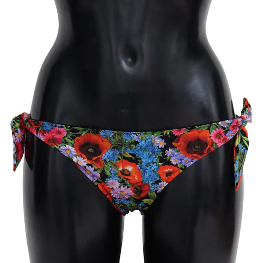 Chic Floral Side Tie Bikini Bottom