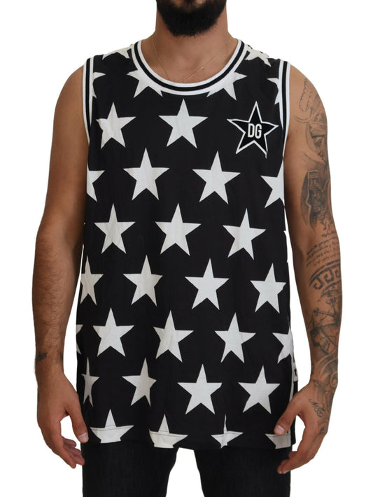 Italian Designer Crew Neck Star Print Tee