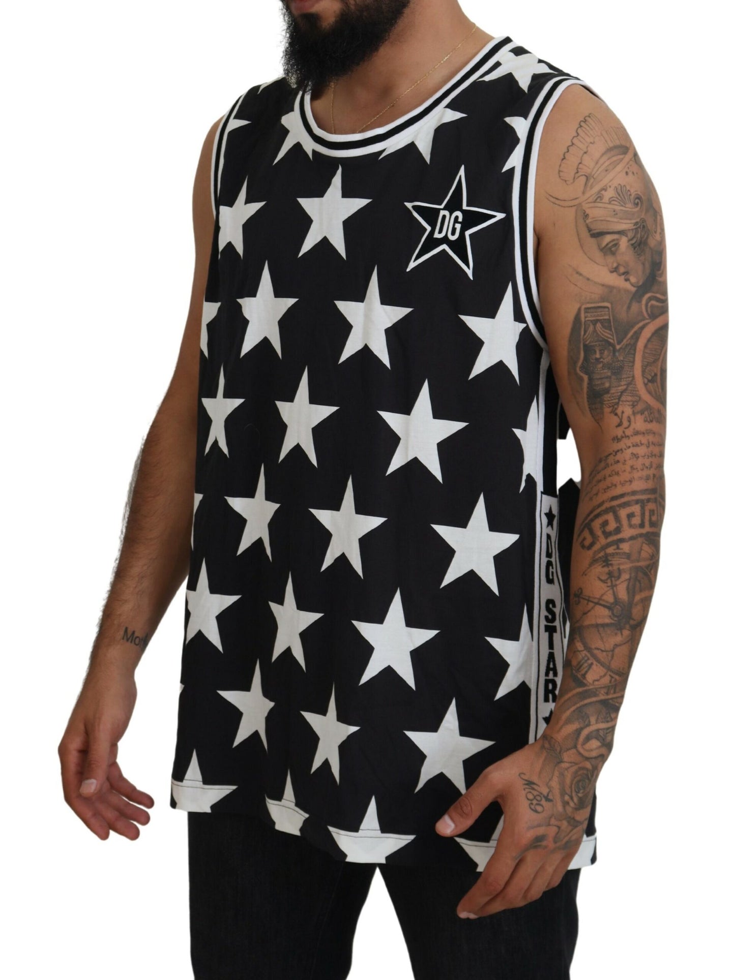 Italian Designer Crew Neck Star Print Tee