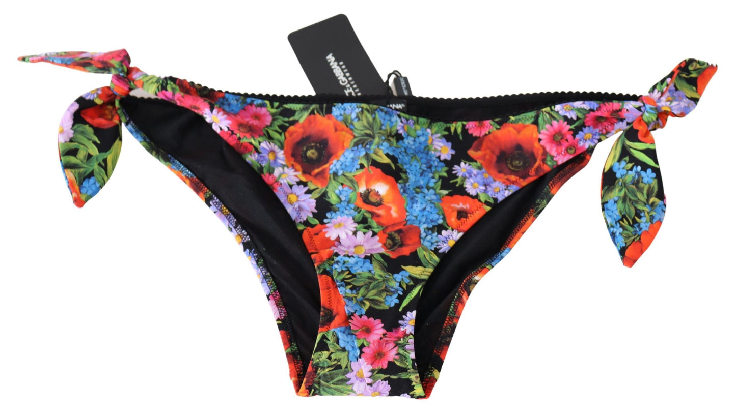 Chic Floral Side Tie Bikini Bottom