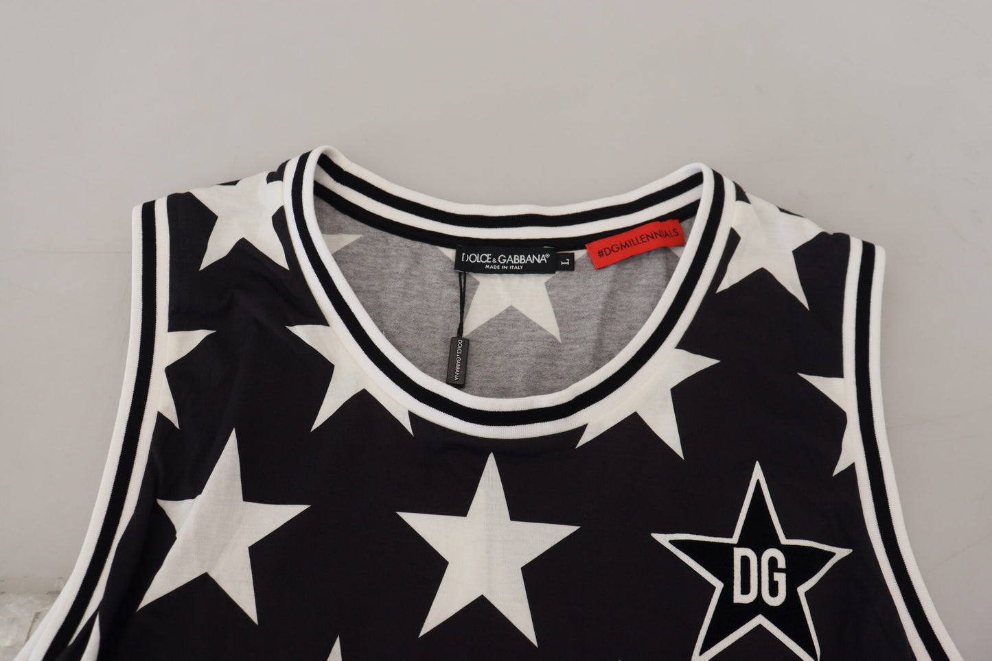 Italian Designer Crew Neck Star Print Tee